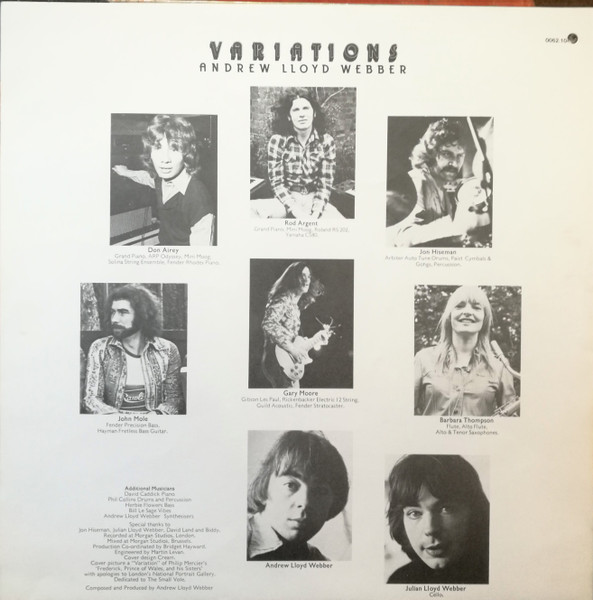 Cover zu Andrew Lloyd Webber - Variations | 1978 | Vinyl | Rock, Classical | Germany