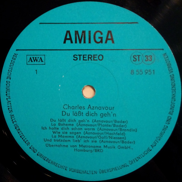 Cover zu Charles Aznavour - Du Lässt Dich Geh'n | 1983 | Vinyl | Pop | German Democratic Republic (GDR) Schallplatten Ankauf