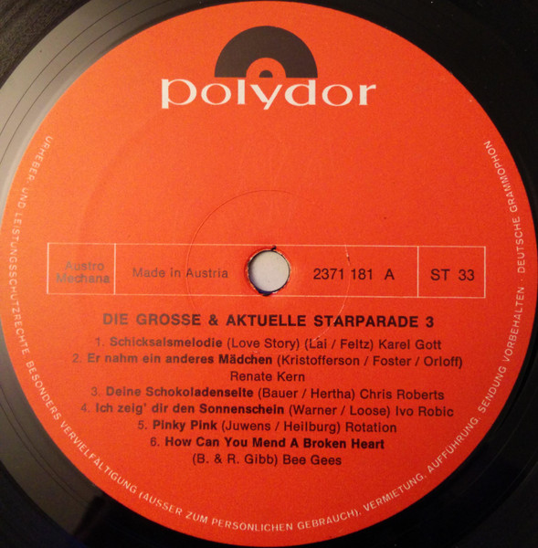Cover zu Various - Die Grosse & Aktuelle Starparade 71/3 | 1971 | Vinyl | Pop | Germany, Austria, & Switzerland