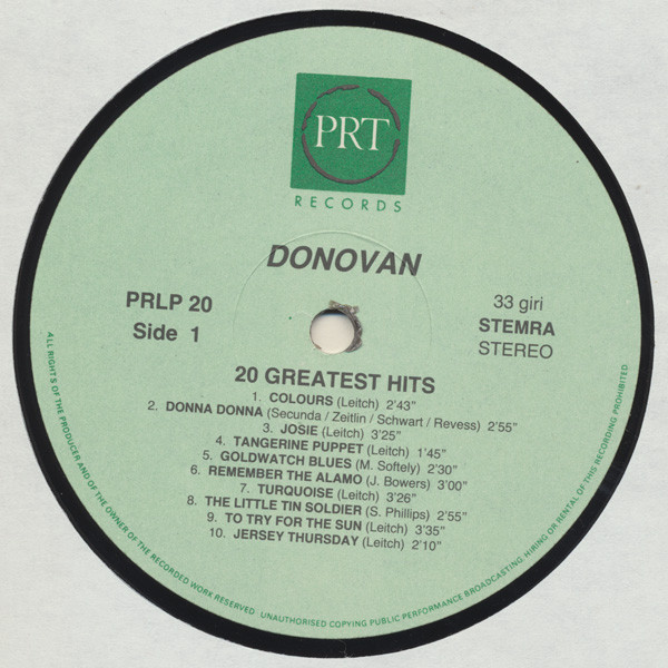 Cover zu Donovan - Catch The Wind - 20 Greatest Hits | 1989 | Vinyl | Folk, World, & Country | Europe Schallplatten Ankauf