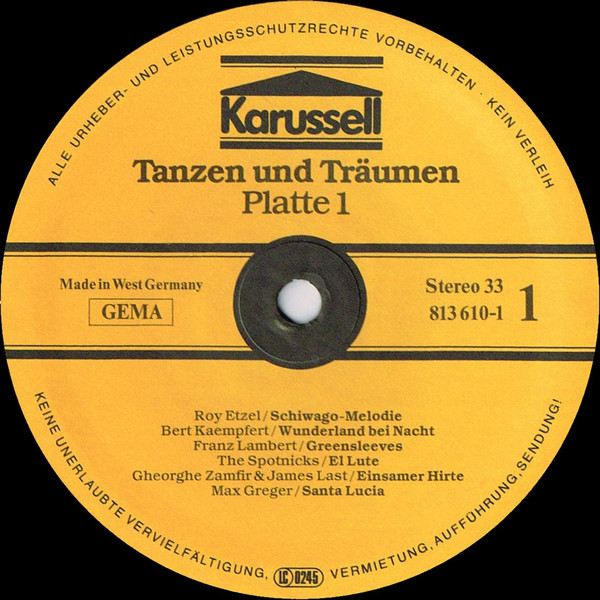 Cover zu Various - Tanzen Und Träumen | Vinyl | Jazz, Pop | Germany