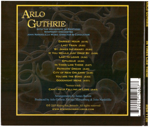 Cover zu Arlo Guthrie With The University Of Kentucky Symphony Orchestra - In Times Like These | CD, Album