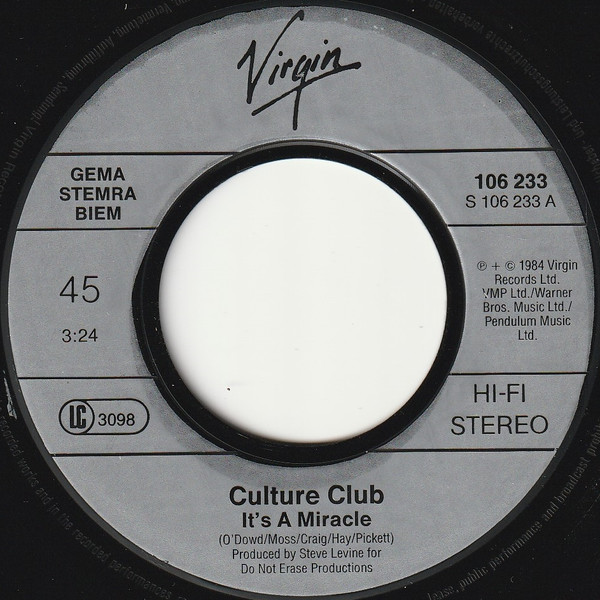 Cover zu Culture Club - It's A Miracle | 1984 | Vinyl | Electronic, Pop | Europe