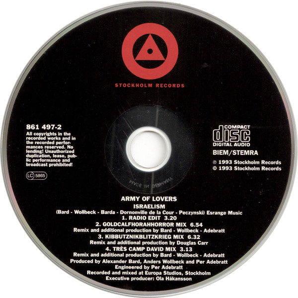 Cover zu Army Of Lovers - Israelism | 1993 | Vinyl | Electronic | Europe