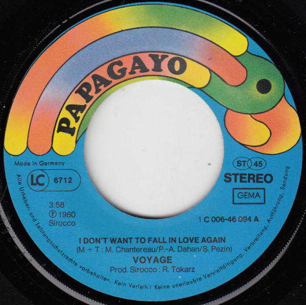 Cover zu Voyage - I Don't Want To Fall In Love Again | 1980 | Vinyl | Electronic, Funk / Soul | Germany