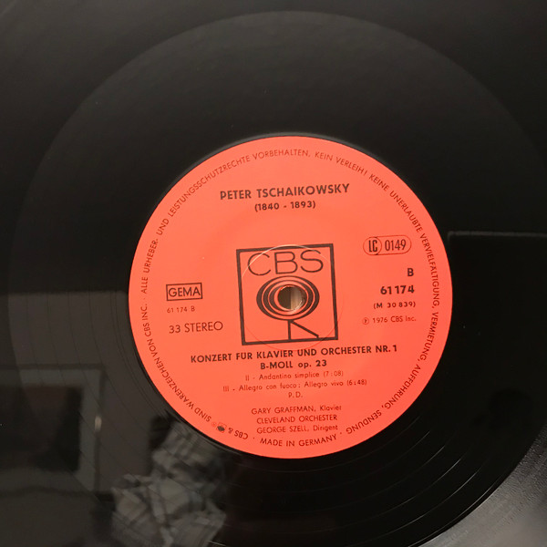 Cover zu Pyotr Ilyich Tchaikovsky, Gary Graffman / George Szell, The Cleveland Orchestra - Konzert Für Klavier Und Orchester Nr. 1 In B-moll Op. 23 | Vinyl | Classical | Germany