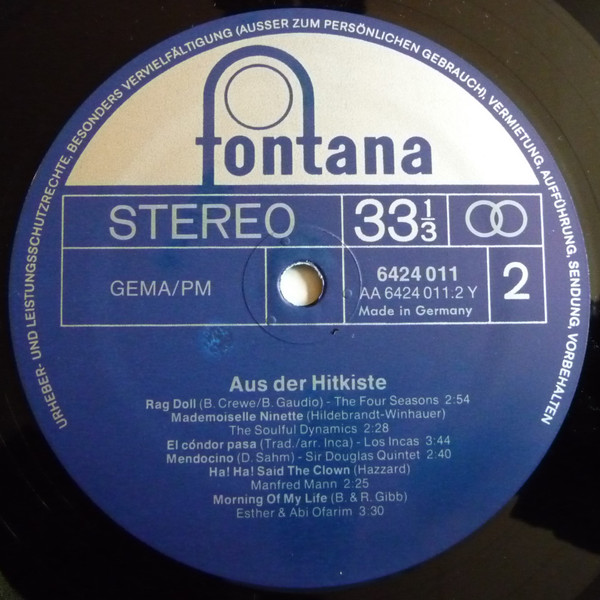 Cover zu Various - Aus Der Hitkiste | Vinyl | Pop | Germany