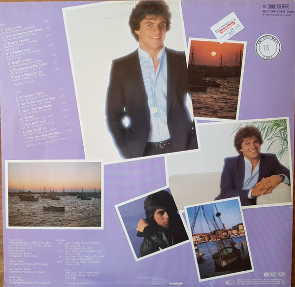 Cover zu Andy Borg - Adios Amor | 1982 | Vinyl, LP, Album, Stereo | Pop | Europe