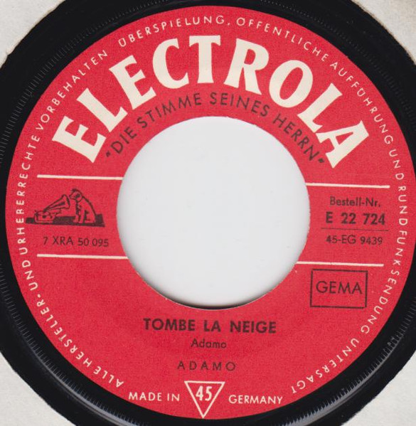 Cover zu Adamo - Vous Permettez, Monsieur ? / Tombe La Neige | 1964 | Vinyl | Pop | Germany