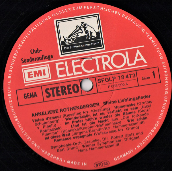 Cover zu Anneliese Rothenberger - Meine Lieblingslieder | Vinyl | Classical | Germany