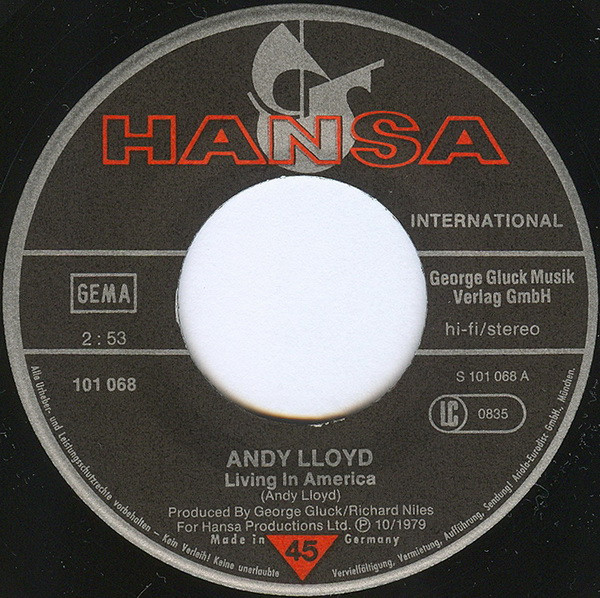 Cover zu Andy Lloyd - Living In America | 1979 | Vinyl | Rock | Germany