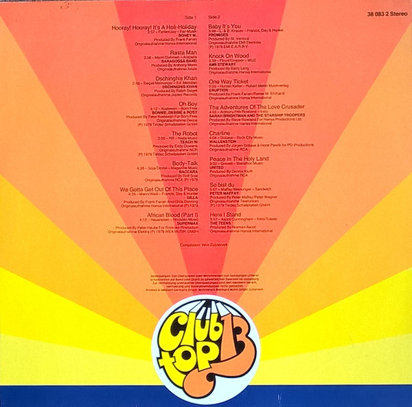 Cover zu Various - 16 Top Hits - Tophits Der Monate Juli/August '79 | 1979 | Vinyl | Funk / Soul, Pop | Germany Schallplatten Ankauf