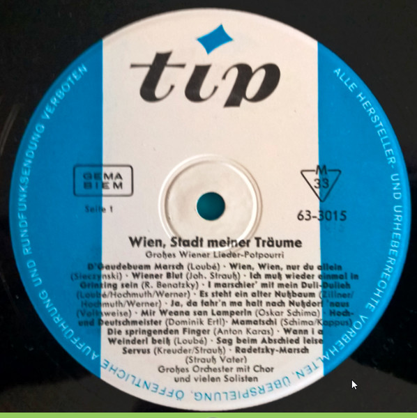 Cover zu Unknown Artist - Wien, Stadt Meiner Träume | Vinyl | Folk, World, & Country | Germany Schallplatten Ankauf
