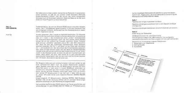 Cover zu Claus H. Reisser & Norbert Scheumann - Regiebuch - Mit Demonstrationsplatte Zum Mischpult Des Gerätes STEREO 4500 HiFi REGIÉ | 1973 | Vinyl | Non-Music | Germany