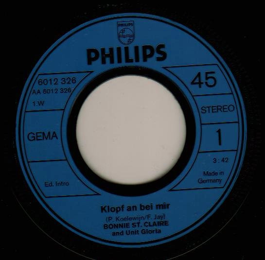 Cover zu Bonnie St. Claire & Unit Gloria - Klopf An Bei Mir (Clap Your Hands And Stamp Your Feet) | 1973 | Vinyl | Rock | Germany Schallplatten Ankauf