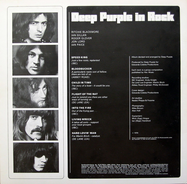 Cover zu Deep Purple - In Rock | 1970 | Vinyl, LP, Album, Stereo, Special Edition, Gat, S/Edition | Rock | Germany