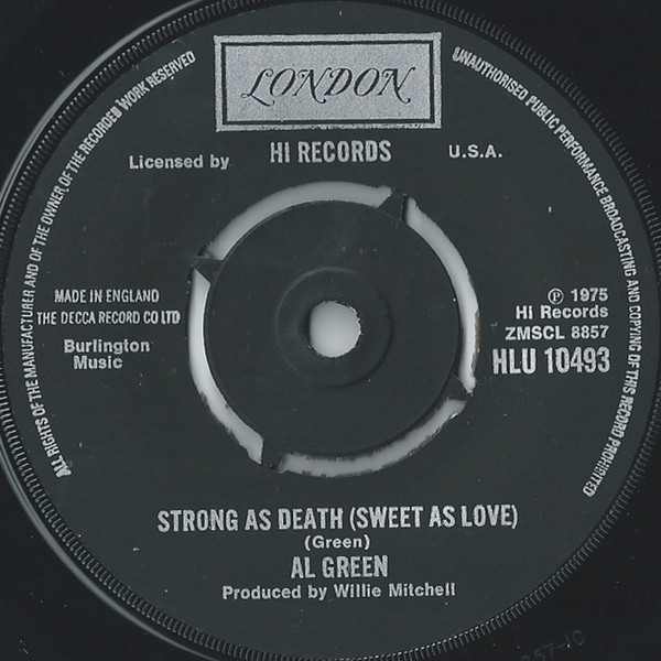 Cover zu Al Green - Oh Me Oh My (Dreams In My Arms) / Strong As Death (Sweet As Love) | 1975 | Vinyl | Funk / Soul | UK Schallplatten Ankauf