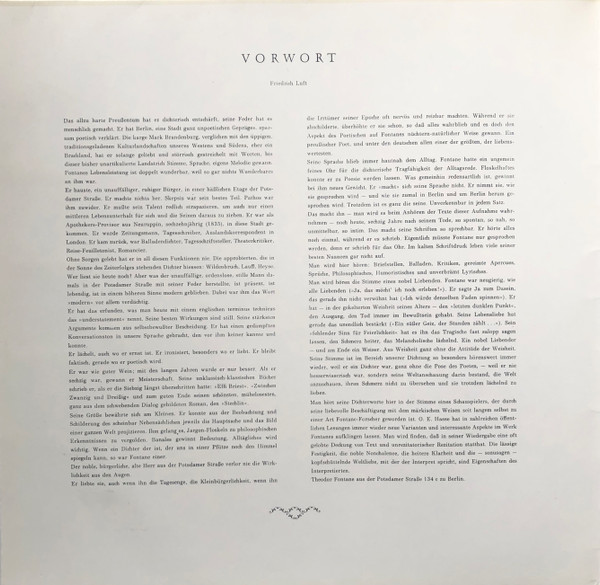Cover zu Theodor Fontane - O.E. Hasse - Ja, Das Möcht' Ich Noch Erleben - Gedichte Und Prosa | Vinyl | Non-Music | Germany