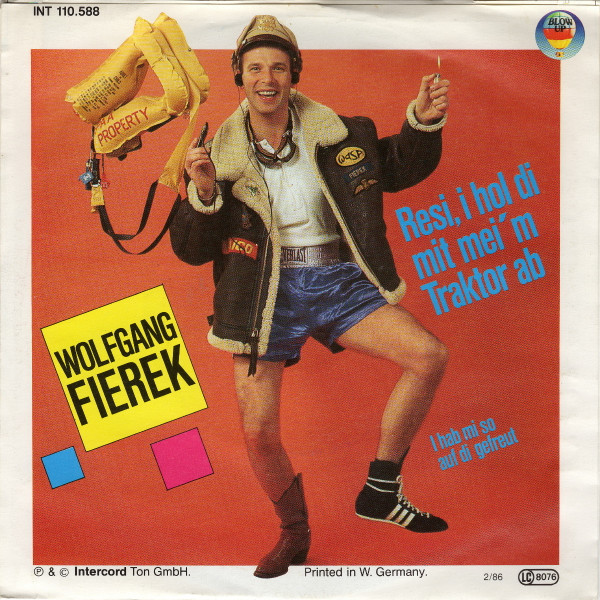 Cover zu Wolfgang Fierek - Resi, I Hol Di Mit Mei'm Traktor Ab | 1986 | Vinyl | Pop | Germany Schallplatten Ankauf
