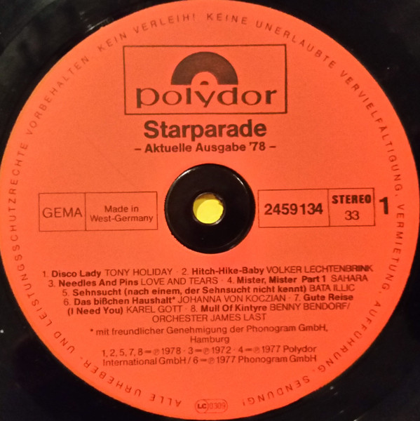 Cover zu Various - Starparade - Aktuelle Ausgabe 78 | 1978 | Vinyl | Electronic, Pop, Folk, World, & Country | Germany Schallplatten Ankauf