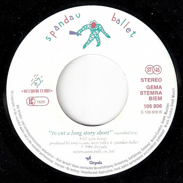 Cover zu Spandau Ballet - I'll Fly For You | 1984 | Vinyl | Electronic, Pop | Europe