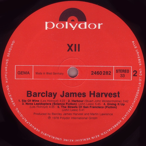 Cover zu Barclay James Harvest - XII | 1978 | Vinyl, LP, Album, Stereo | Rock | Germany Schallplatten Ankauf