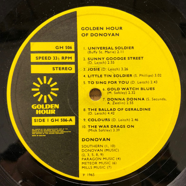 Cover zu Donovan - Golden Hour Of Donovan | Vinyl | Rock | UK
