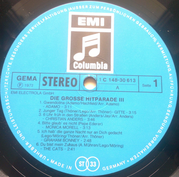 Cover zu Various - Die Große Hitparade 3 | 1972 | Vinyl | Pop | Germany