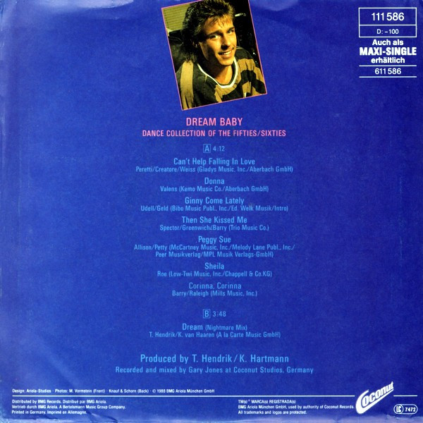 Cover zu Davy James - Dream Baby (The Dance Collection Of The Fifties/Sixties) | 1988 | Vinyl | Electronic, Pop | Germany Schallplatten Ankauf