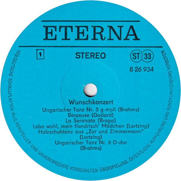 Cover zu Various - Wunschkonzert | 1977 | Vinyl | Classical | German Democratic Republic (GDR)