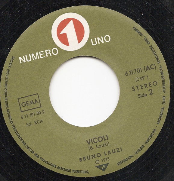 Cover zu Bruno Lauzi - Genova Per Noi / Vicoli | 1975 | Vinyl | Pop, Folk, World, & Country | Germany Schallplatten Ankauf