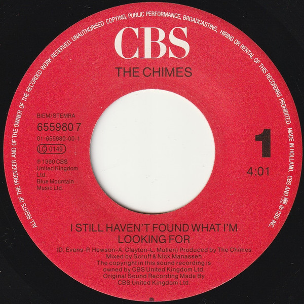 Cover zu The Chimes - I Still Haven't Found What I'm Looking For | 1990 | 7