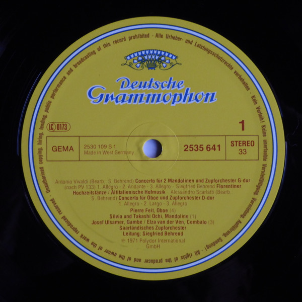 Cover zu Antonio Vivaldi, Alessandro Scarlatti, Siegfried Behrend - Florentiner Hochzeit, Virtuose Mandolinen Spielen Zum Tanz | 1980 | Vinyl | Classical | Germany
