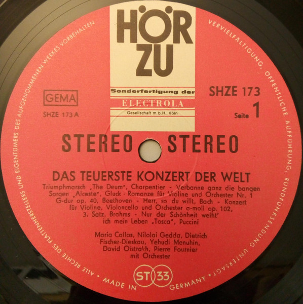 Cover zu Various - Das Teuerste Konzert Der Welt | Vinyl | Classical | Germany
