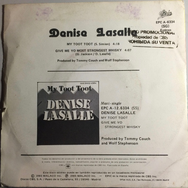Cover zu Denise LaSalle - My Toot Toot | 1985 | Vinyl, 45 RPM, 7