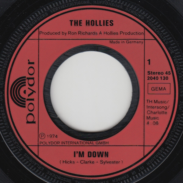 Cover zu The Hollies - I'm Down | 1974 | Vinyl | Rock, Pop | Germany