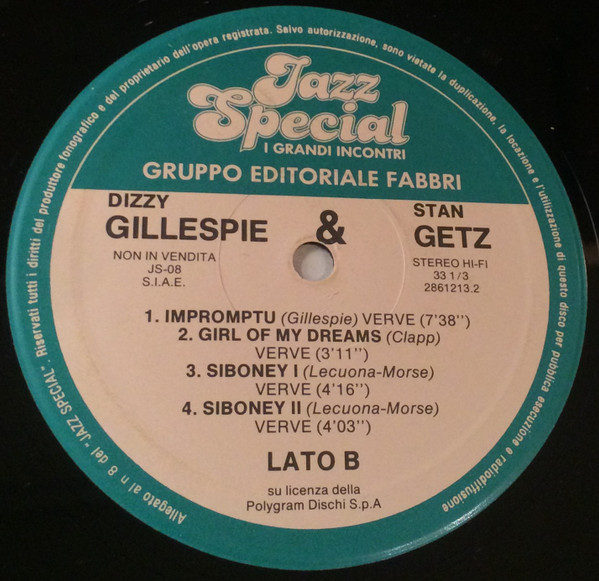 Cover zu Dizzy Gillespie & Stan Getz - Dizzy Gillespie & Stan Getz | 1980 | Vinyl | Jazz | Italy Schallplatten Ankauf