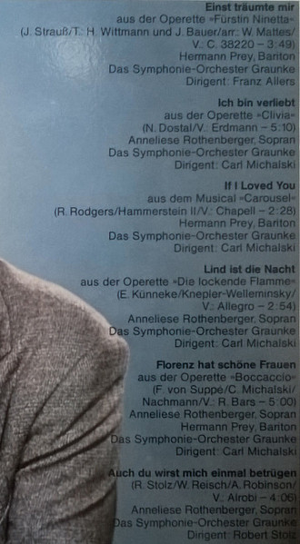 Cover zu Anneliese Rothenberger / Hermann Prey - Heute Abend | 1970 | Vinyl | Pop, Classical | Germany