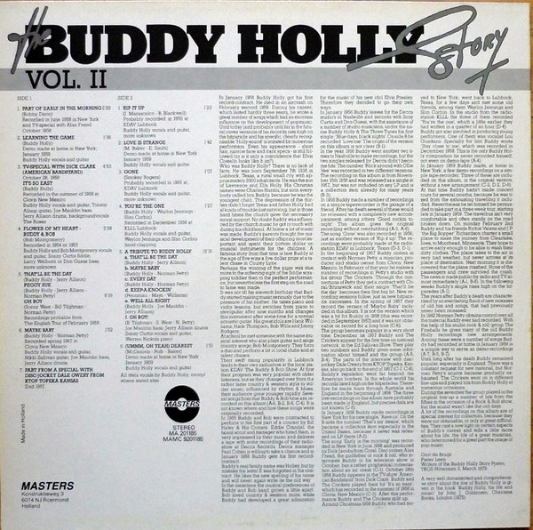 Cover zu Buddy Holly - The Buddy Holly Story (Original Recordings) Vol. II | 1979 | Vinyl | Rock, Non-Music | France