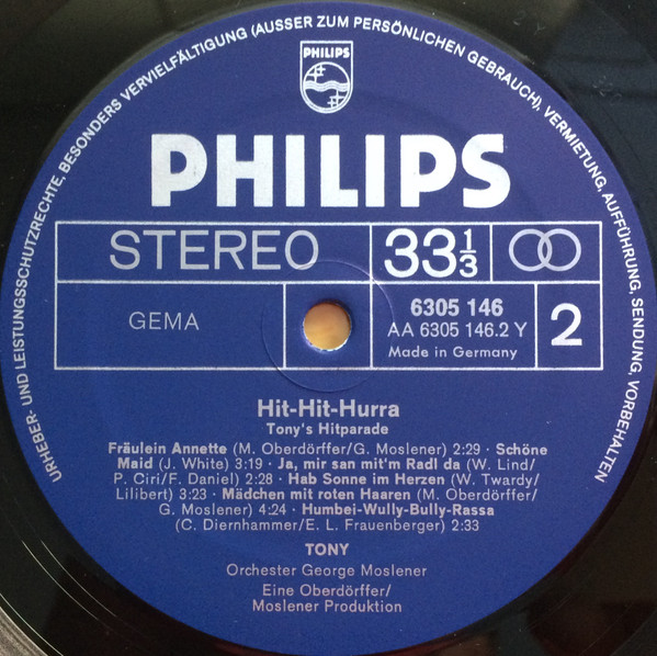 Cover zu Tony (9), Orchester Georg Moslener - Hit-Hit-Hurra - Tony's Hitparade | 1972 | Vinyl | Pop | Germany Schallplatten Ankauf
