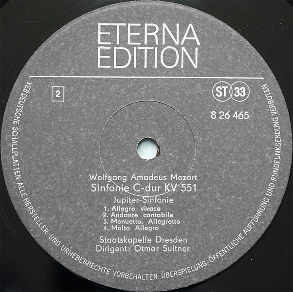 Cover zu Wolfgang Amadeus Mozart - Staatskapelle Dresden & Otmar Suitner - Sinfonie D-dur KV 504 (Prager Sinfonie) / Sinfonie C-dur KV 551 (Jupiter-Sinfonie) | 1978 | Vinyl | Classical Schallplatten Ankauf
