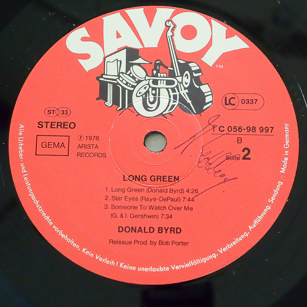 Cover zu Donald Byrd - Long Green | 1977 | Vinyl | Jazz | Germany Schallplatten Ankauf