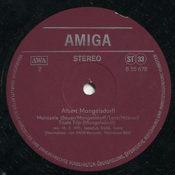 Cover zu Albert Mangelsdorff - Albert Mangelsdorff | 1979 | Vinyl | Jazz | German Democratic Republic (GDR)