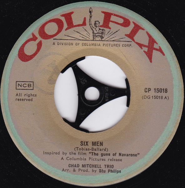 Cover zu The Chad Mitchell Trio, Stu Phillips & His Orchestra - Six Men / Love Theme From The Guns Of Navarone (Yassu) | Vinyl | Jazz | Scandinavia Schallplatten Ankauf