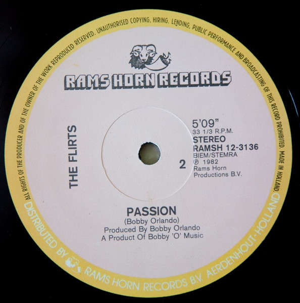 Cover zu The Flirts - Passion (Special R.E.M.I.X.E.D. Disco Version) | 1982 | 12