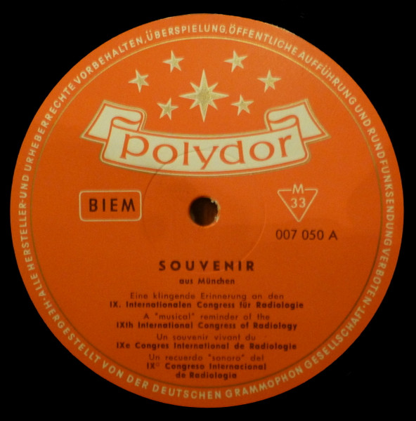 Cover zu Various - Souvenir Aus München - Eine Klingende Erinnerung An Den IX. Internationalen Congress Für Radiologie | 1959 | Vinyl | Folk, World, & Country | Germany