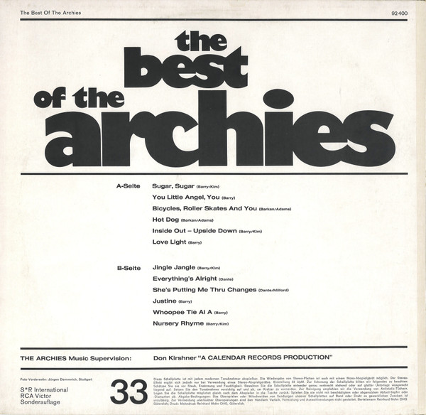 Cover zu The Archies - The Best Of The Archies | Vinyl | Rock, Pop | Germany Schallplatten Ankauf