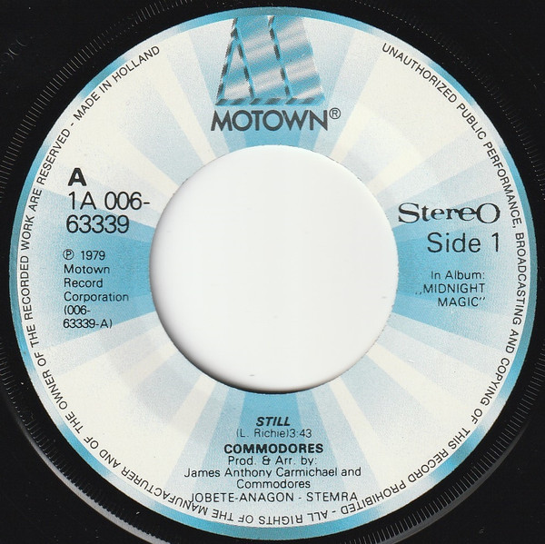 Cover zu Commodores - Still | 1979 | Vinyl | Funk / Soul | Netherlands