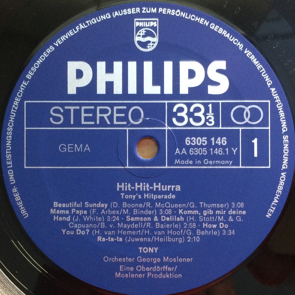 Cover zu Tony (9), Orchester Georg Moslener - Hit-Hit-Hurra - Tony's Hitparade | 1972 | Vinyl | Pop | Germany
