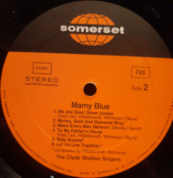 Cover zu The Clyde Shelton Singers - Mamy Blue | 1972 | Vinyl | Pop | Germany